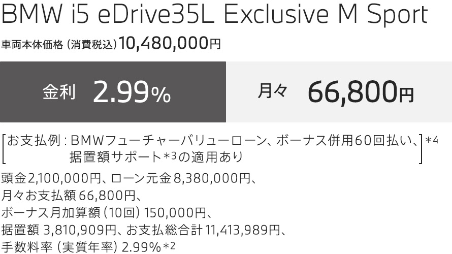 i5 LONG WHEELBASE お支払例